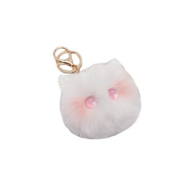 China High Quality Fashionable Customized Pompom Fur Ball Key Chain For Bag Valentine's Day Gift White Plush Key Chain for sale