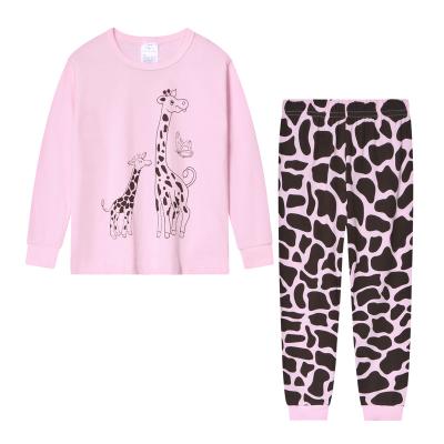 China Wholesale Breathable Ready To Ship 2pcs Kids Dressing Sets Kids 100% Cotton Pajamas Sets Girls Cartoon Pajamas for sale