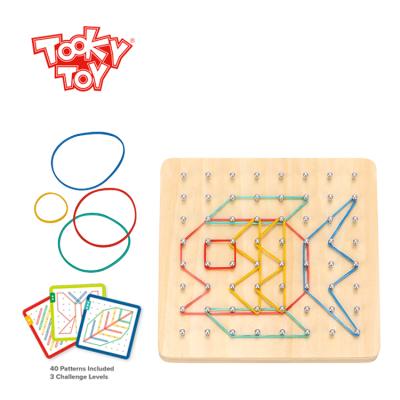 China 2021 new children's games colorful/safe/environmental creative wooden rubber band toy for child for sale