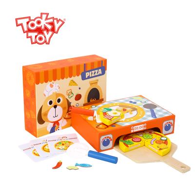 China 2021 New Colorful/Safe/Environmental Children's Play Toys Creative Wooden Kitchen Toys Homemade Pizza for sale