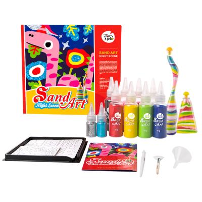 China office & wholesale school supplies kids toys night scene playsand kit colorful magic sand art drawing set for sale