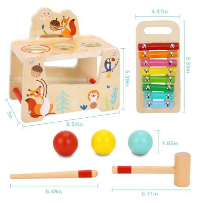 China 2021 New Colorful/Safe/Environmental Creative Games Hammer Tap Bench Wooden Educational Toy For Kid for sale