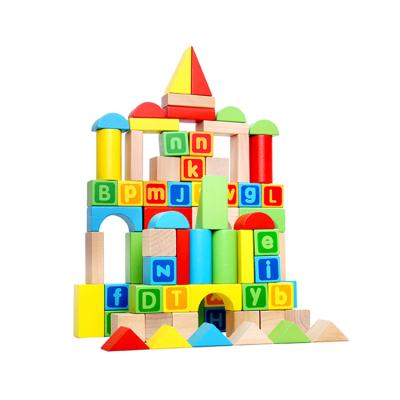 China New Arrival Colorful/Safe/Environmental Children's Block Toys 80PCS Children's Educational Boy Girls Wooden Building Toys Games for sale