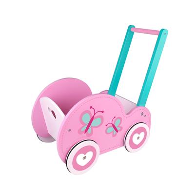 China 2020 Colorful/Safe/Environmental Hot Selling New Arrival Kids Toys Children Wooden Doll Carriage With Mattress for sale