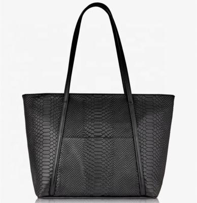 China Fashion leather products manufacture tote bags for lady, chic python skin tote handbags for women for sale