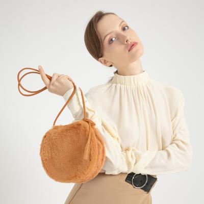 China Fashion\Nice Comfortable Custom Made Women\Durable Lady Round Handbags For Designer Handbags Suede Leather Crossbody Bags Flap for sale