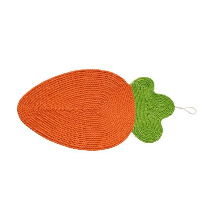 China Wholesale Durable Viable Carrot Shape Cat Scratching Pad Scratcher Pet Cat Mat Pad for sale