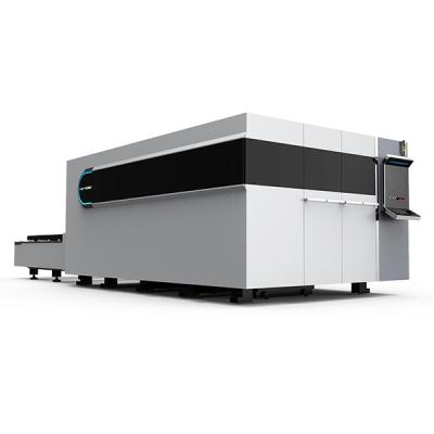 China 6kw 10kw 12kw  Fiber Laser Cutting Machine High Power With Rotary And Exchange Platform 2060 for sale