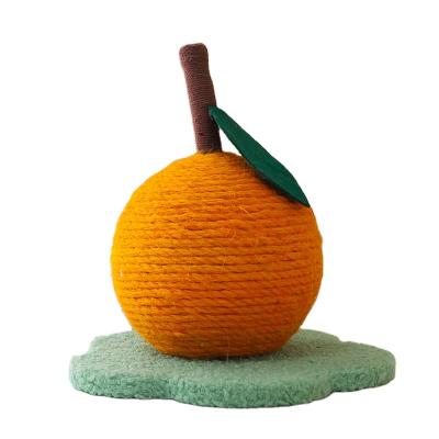 China Viable Shape Rope Sisal Orange Cat Scratching Toy Cat Scratching Board Small Claw Ball Pet Cat Scratching Ball for sale