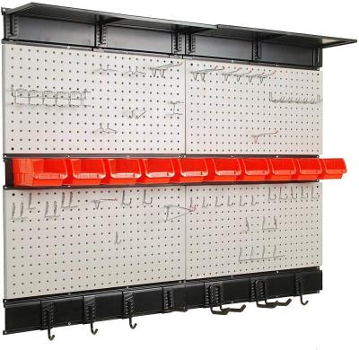 China Wall Mount Recyclable Material Pegboard With Hooks Garage Storage Bins Tool Board Tool Organizer for sale