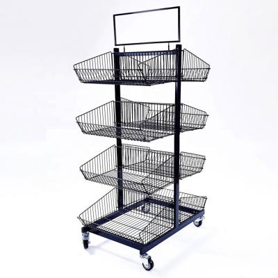 China Supermarkets or shops wholesale supermarket rotating metal snack basket shelf snack display rack for sale