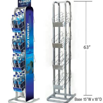 China Supermarkets or Stores Hot Selling Beverage Display Rack Water Bottle Display Rack Compact Metal Wine Rack for sale