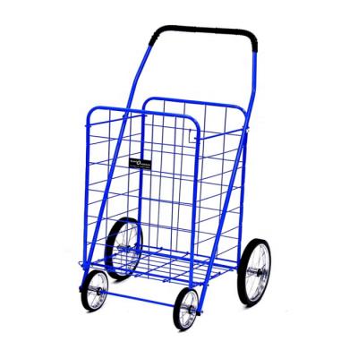 China Collapsible Folded Stored Shopping and Transporting Wire Frame Construction Rolling Folding Trolley Wire Locker Service Shopping Cart for sale