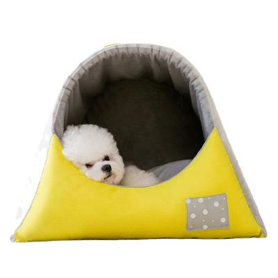 China Bulky Dog House Oxford Cat Nest Cave Pet Bed Dog Chenille Included Indoor Soft Luxury Washable Removable Safe Breathable Cotton for sale