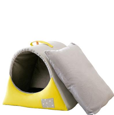 China Convertible Cozy Cozy Plush Pet Dog House Cat Cave Puppy Couch Pet Nest Non-Slip Soft Comfortable Breathable Safe Sleep Bed for sale