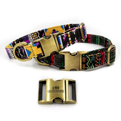 China Custom Safe Bohemia Printed Alloy Variety Quick Release Metal Buckle Features Accessories Pet Supplies Collar Pets Dog Collars for sale