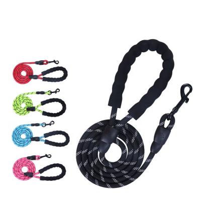 China Reflective Safe Strong Comfortable Padded Leash Handle Small Medium Large Leads Strong Reflective Yarn Pet Rope Dog Accessories Leashes for sale