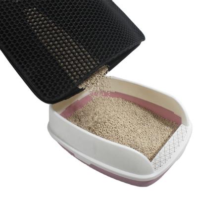 China Portable Durable EVA Cat Litter Mat Durable Safe Double-Layer Soft Pet Pad Under Food Bowl Pad Easy Clean Cat Litter Mat Waterproof for sale