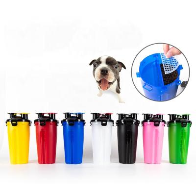 China Automatic Double Use Pet Travel Safe Portable Water Food Bottle No Puddle Sealing Pet Food Water Feeder Outdoor Foldable Washable Bowl for sale