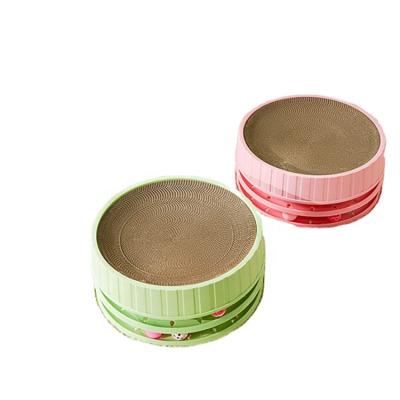 China Three-Layer Cat Scratch Resistant Round Safe Viable Claw Crusher Corrugated Portable Pet Balls Play Cat Scratcher Cardboard for sale