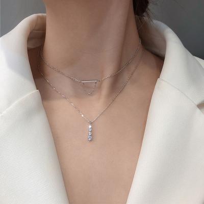 China FASHIONABLE Exquisite Zircon Necklace 2021 CZ Band AA Shining Choker Pendant Wedding Gift For Women Fine Accessories NK072 for sale