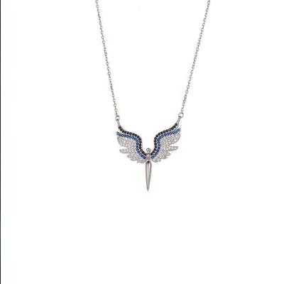 China Hot Selling Angel Wing Pendant FASHIONABLE 925 Sterling Silver Necklace Female Jewelry for sale