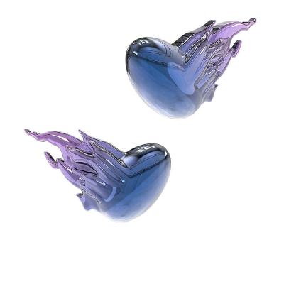 China 2021 New Design FASHIONABLE Original Futuristic Functional Heart Shaped Metal Non-pierced Ear Bone Clip Hip Hop Niche Wind Gradient Flame for sale