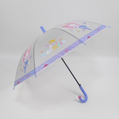 China Contemporary Customizable Cute Transparent Kids Cartoon Umbrella For Rain for sale