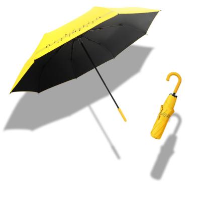 China Contemporary Easy Carry Lightweight UV Protection Curved J Handle Customer Print Fold Umbrella Rubber Girl for sale