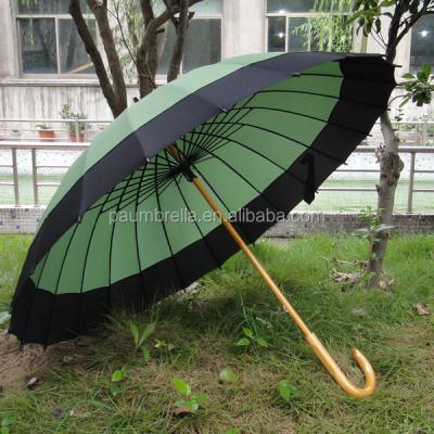 China Eclectic High Quality 16 Ribs Deck Umbrella Wooden Chinese Umbrella for sale