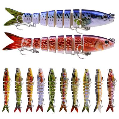 China ABS Plastic 13.5cm Sinking Wobblers 19g Fishing Lures Bait Crankbait Joint Swimbait 8 Hard Segment Artificial Bait For Fishing Tackle Lure for sale