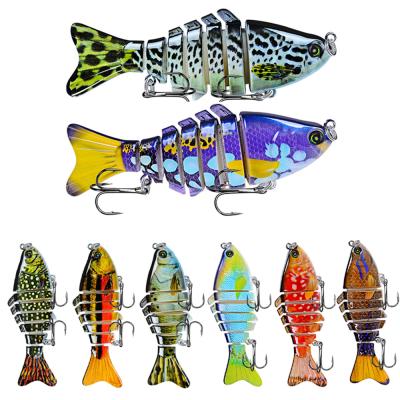 China ABS Plastic Custom 10cm 15.5g Artificial Bass Fish Lure Swimbait 7 Segmented Multi Jointed Hard Fishing Lures for sale