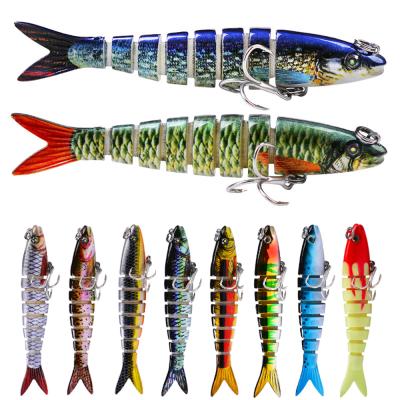 China ABS Plastic 9cm Sinking Wobblers 7g Small Fishing Lures Attached Crankbait Swimbait 8 Hard Segment Artificial Bait For Fishing Tackle Lures for sale