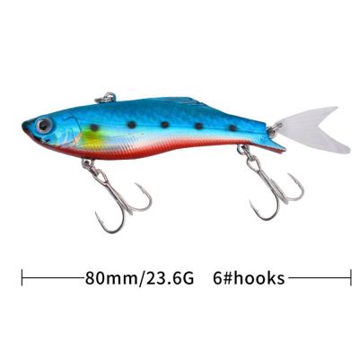 China ABS Plastic Winter Fishing Lure VIB Ice Fishing Lure Soft Lead Bait 8cm 23.6g Artificial Bait Wobber Fishing Sinking Lure Isca for sale