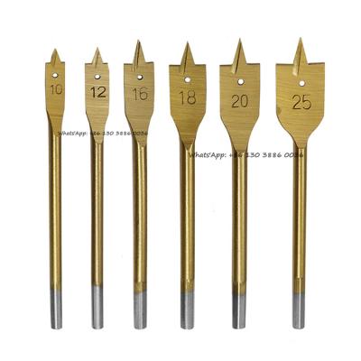 China Hot Sale 6pcs/Set Woodworking Drill Bit Woodworking Opener Drilling Flat Wood Cutter Tools 10-25mm High Carbon Steel Hex Leg 3 Point Shovel Bit for sale