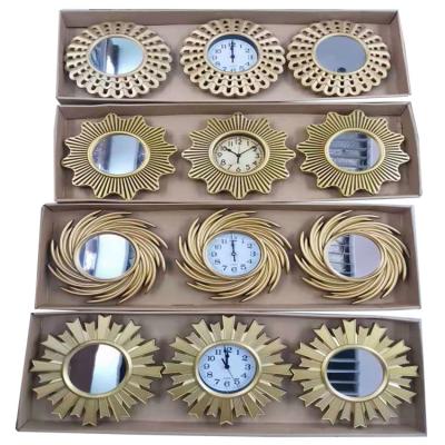 China Style Mirrors and 3pcs Antique Clocks in One Set Fashion Home Decoration Set Wall Clocks for sale