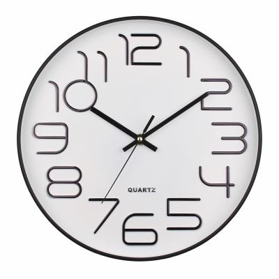 China Wall Clock Antique Style Home Decoration 12 Inch Modern Plastic 3d Wall Watches Home Decor Wall Clocks for sale