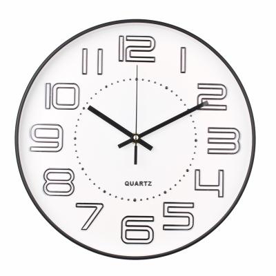 China Wall Clock Antique Style Home Decoration 12 Inch Modern Plastic 3d Wall Watches Home Decor Wall Clocks for sale