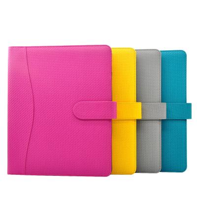 China OEM Hot Colorful Custom Business 3 Hardcover Selling Ring Portfolio Binder A4 PU Diary Leather Notebook for sale