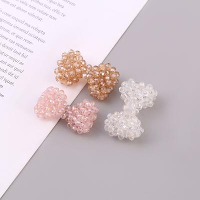 China New Crystal Beaded Bow Headdress Material Eco-friendly DIY Shoes Flower Dress Shoes Hat Headwear Accessories In Stock for sale