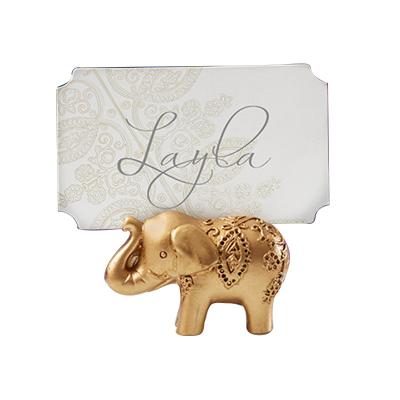 China Europe Gifts Wedding Gifts Elephant Seat Clip Business Card Holder Creative Gold Table Clip for sale