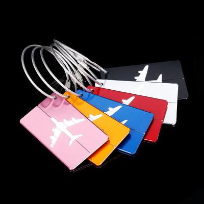 China Wholesale 9 Colors Aluminum Alloy Luggage Tag Metal Luggage Tag / Durable Boarding Pass Aircraft Luggage for sale