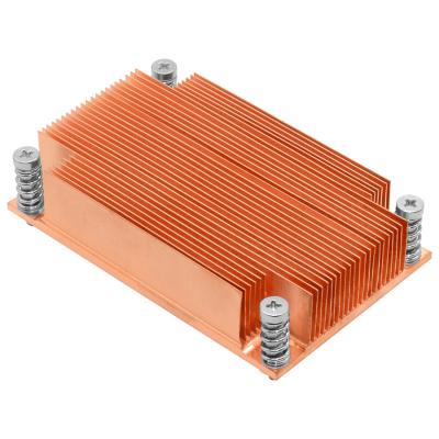 China 2011 Industrial Equipment QM1UBB-2011R 1U Rectangular Hole Pitch Server Passive Heatsink All Copper Heatsink for sale