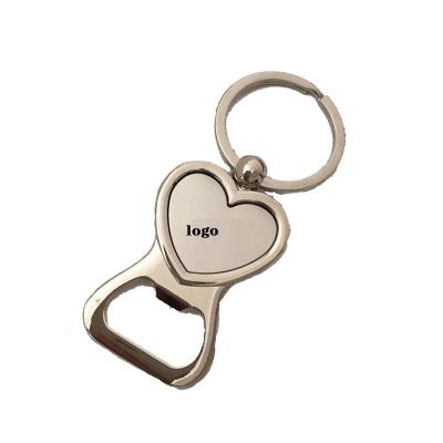 China Industry Hot New Heart Shaped Key Chain Bottle Opener Stainless Steel Bottle Opener Logo Business Gifts Laser Company for sale