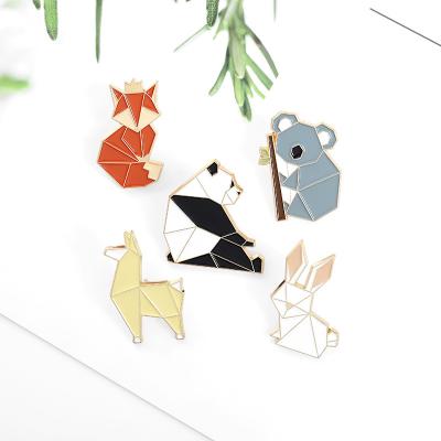 China wholesale Cute Cat Rabbit Alloy Brooch Cowboy Badge Bear Mouse Simple and Lovely Fox Brooch Nickel Free for sale