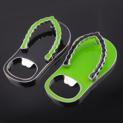 China New Viable Creative Wedding Gifts Couple Slipper Bottle Opener Fridge Sticker Business Gift Metal Key Chain for sale