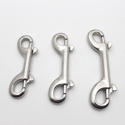 China Industry 316 Stainless Steel Double End Hook Spring Hook Key Buckle B Shaped Pet Buckle Dog Buckle Diving Quick Release Hook for sale