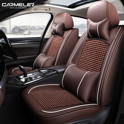 China Durable Car PU Leather Car Seat Covers/Luxury 5 Universal High Quality Leather Auto Seats Full Set Cover Full Set Car Seat Cover for sale