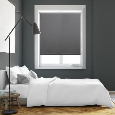 China 100% Dustproof / Waterproof / Easy To Clean / Anti-fire Blackout Roller Shades For Classic Bedroom Blackout Vinyl Bedroom Shades Full, Dark Gray for sale