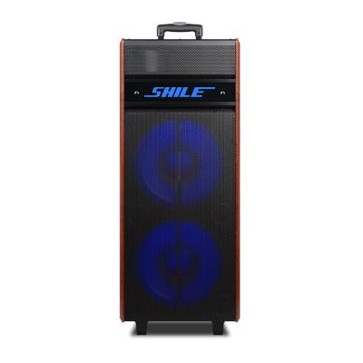 China Big Tooth 100W Trolley Wireless Outdoor Blue Battery Guitar Active Speaker for sale